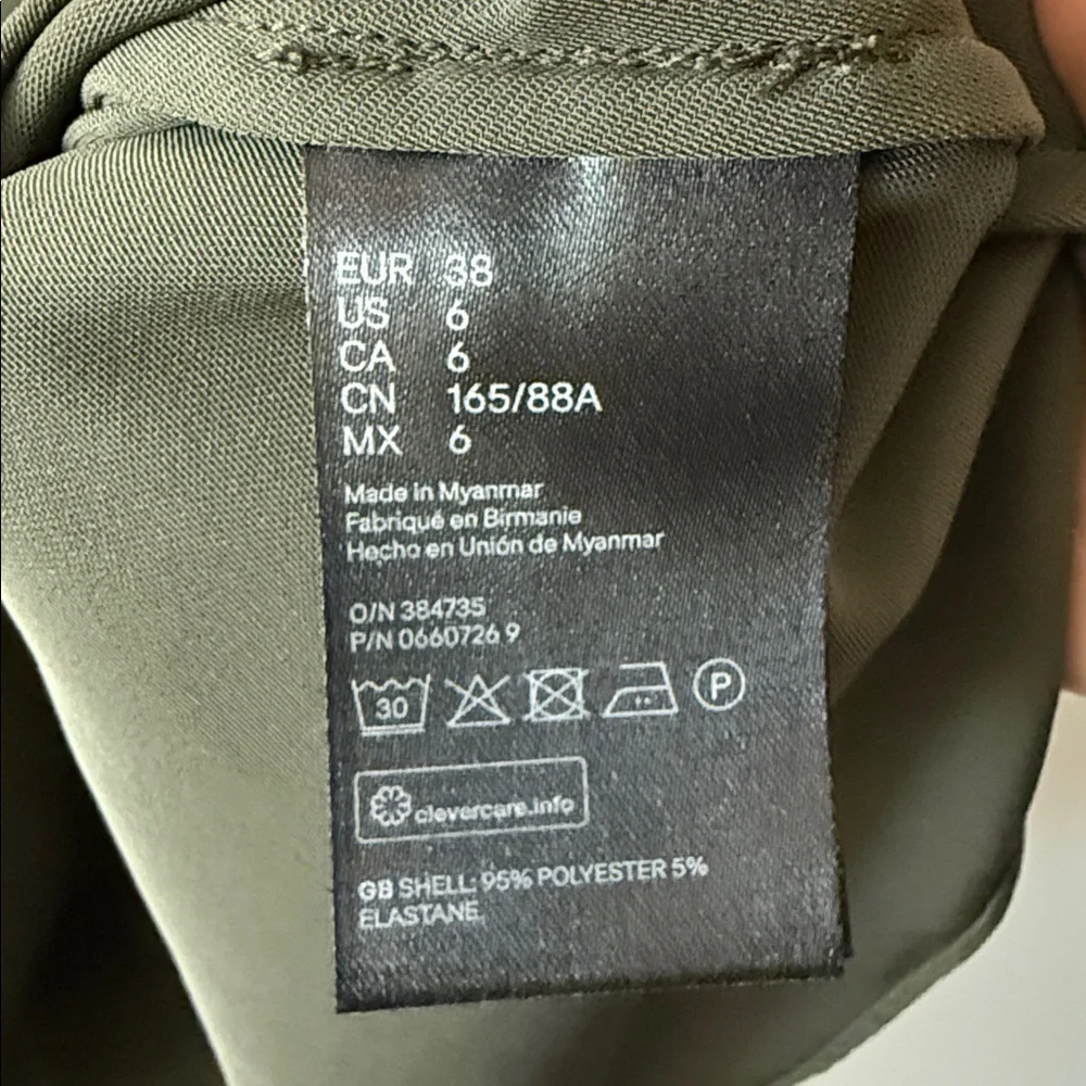 H&M Deep Olive V-Neck Blouse - Picture 3 of 3